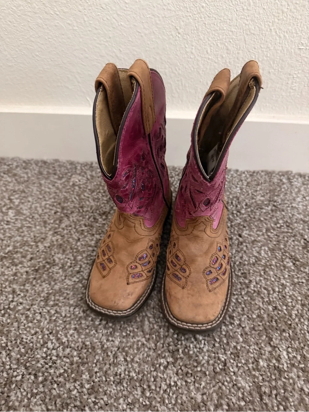 Shyanne Girls' Pink and Tan Western Cowboy Boots